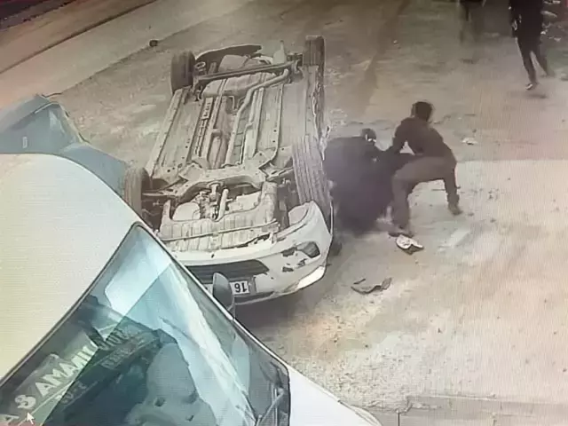 Kaza sonrası olay yerinden bir görüntü