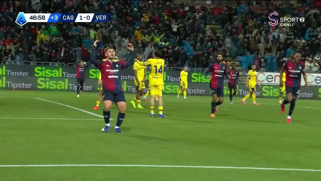 Semih Kılıçsoy un jeneriklik golüyle Cagliari, Verona ya tarihi bir ders verdi! 5